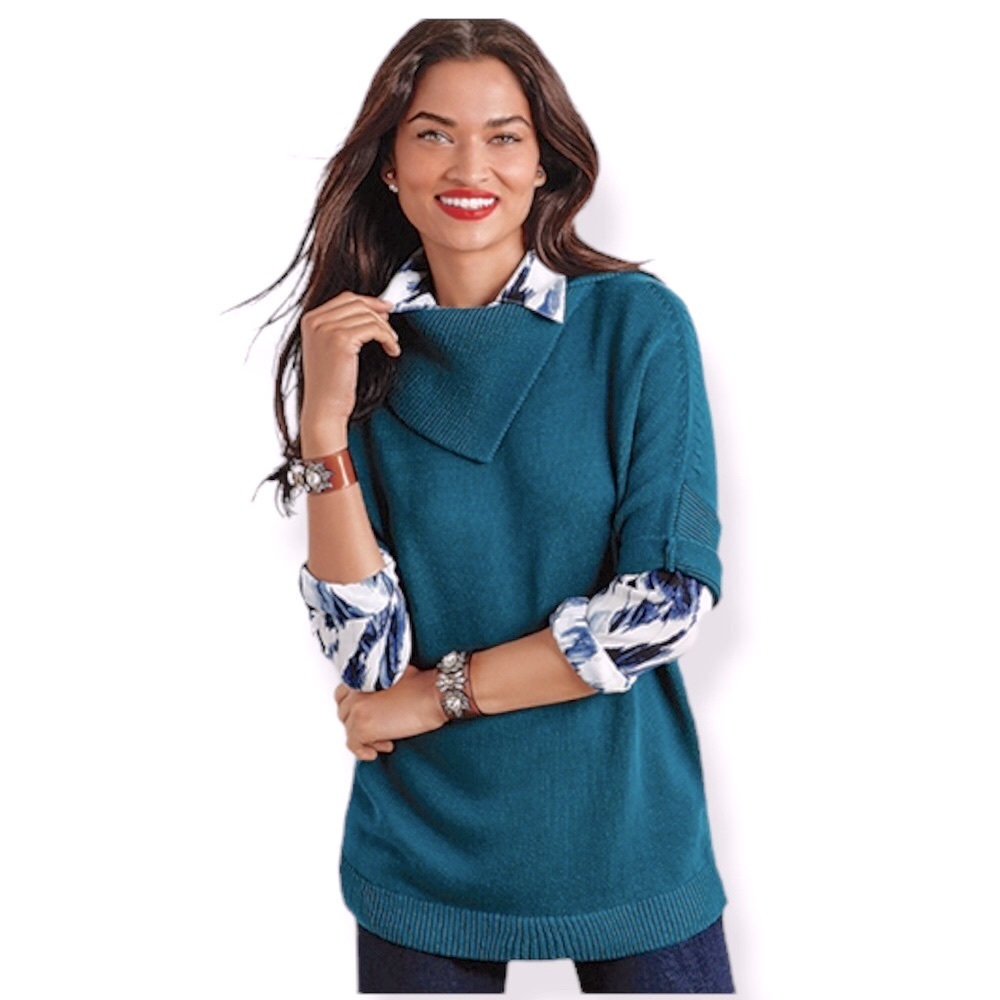 Cabi Foldover Pullover Sweater